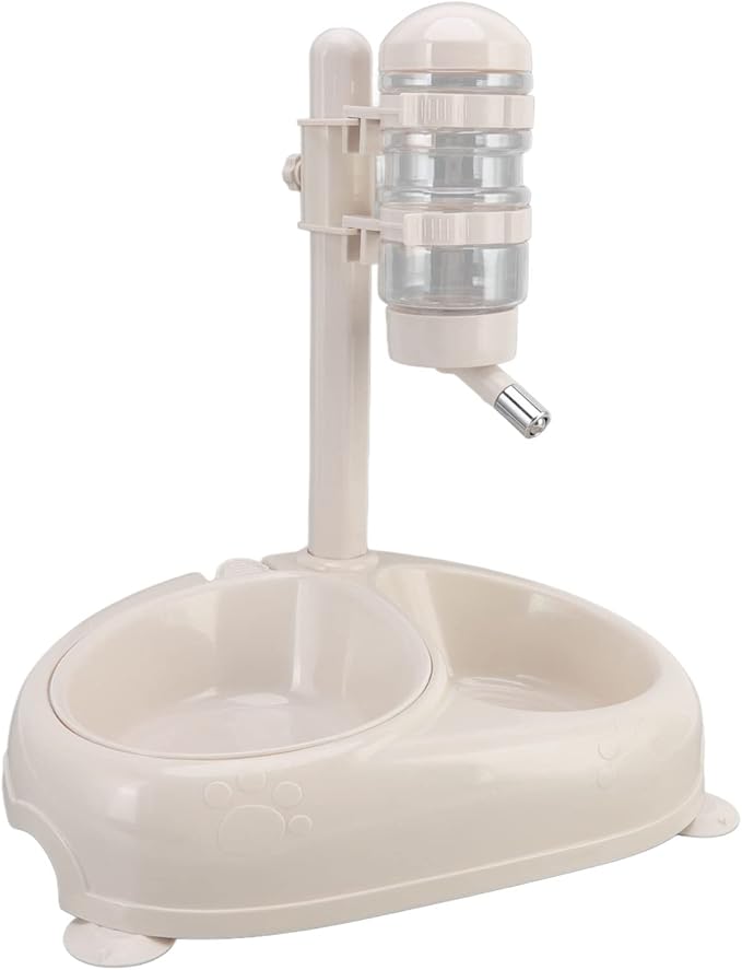 Pet Standing Water Dispenser Bowl Automatic Adjustable Height Non Slip Dog Cat Water Feeder with Removable Bowl and Suction Cups for Puppy Kitten Pets ABS PP PVC Material 13.2in