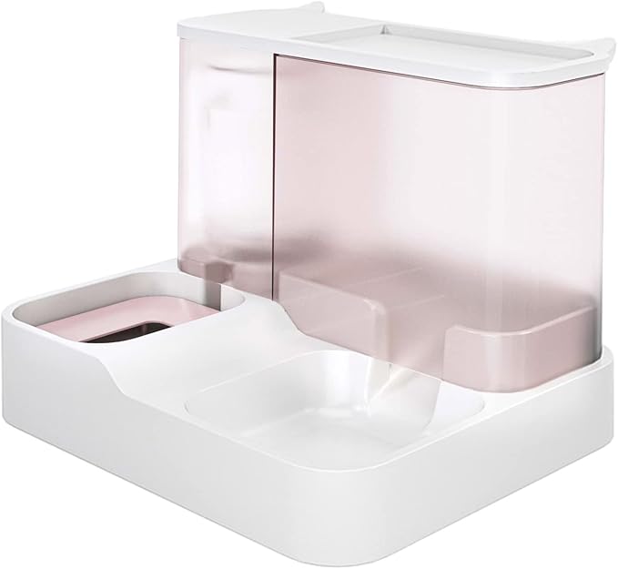 Pet Automatic Feeder + Waterer Food Container Bowl Anti-Leak Water Fountain 2 in 1 Pet Tableware Dog Feeder Dog Food Bowl Combo