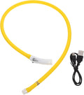 LED Rechargeable Yellow Silicone Dog Collar Large Anti-Lost Luminous Waterproof Pet Neck Belt for Night Safety and Outdoor Use