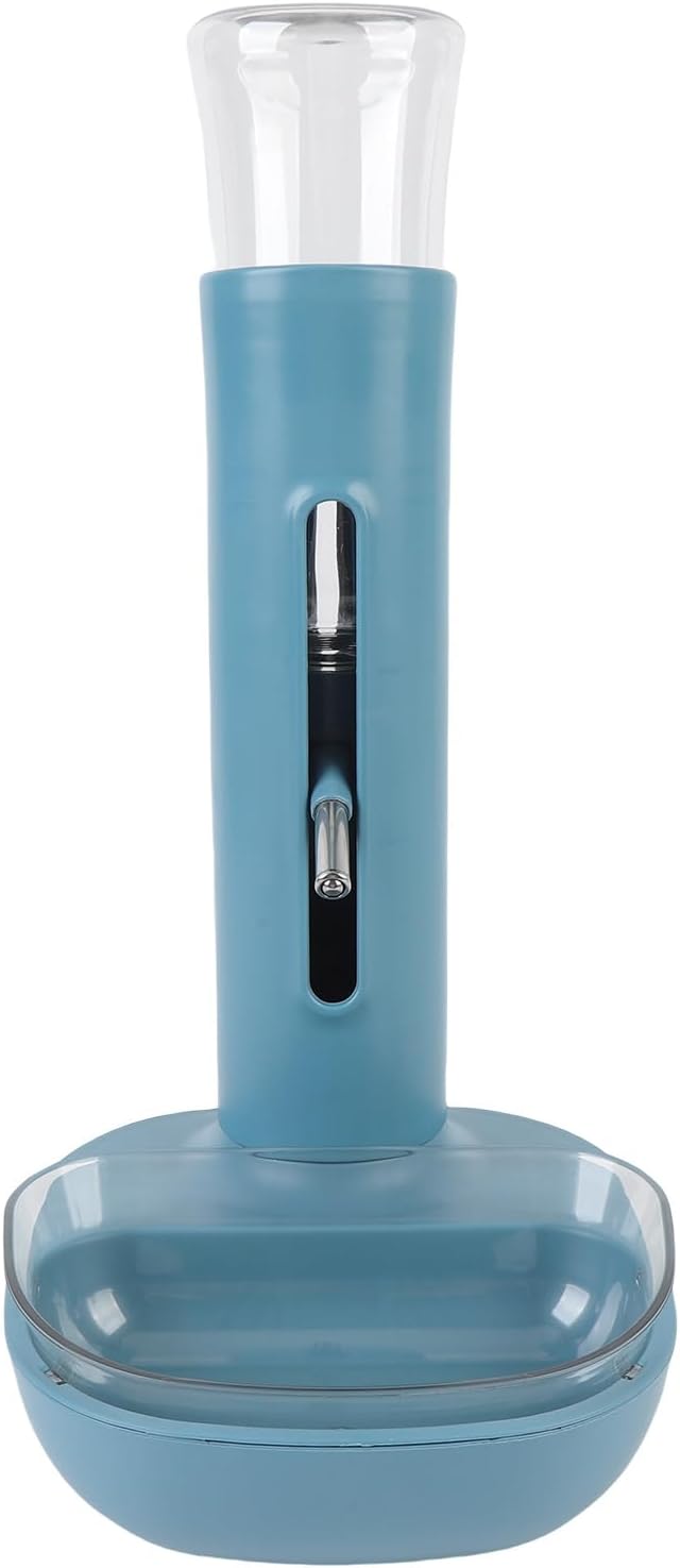 Pet Standing Water Dispenser Feeder, Automatic Height Adjustable, Blue - Portable Water and Feeder for Families with Multiple Pets. (Blue)