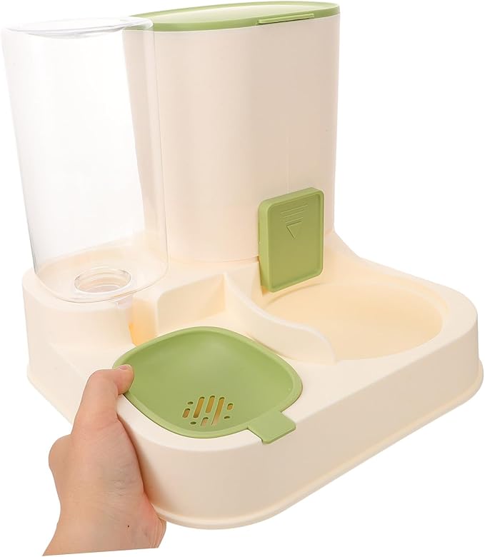 Toyvian Automatic PET Feeder and Water Dispenser for Dogs and Cats Large Capacity Dry Wet Separation PET Water Bowl Detachable Skid Design Food-Grade Material