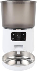 Automatic Pet Feeder, 4L Timed Dog Cat Feeder Dry Food Dispenser with APP, USB Pet Waterer Multi Power Supply Modes for Cats Dogs (White)