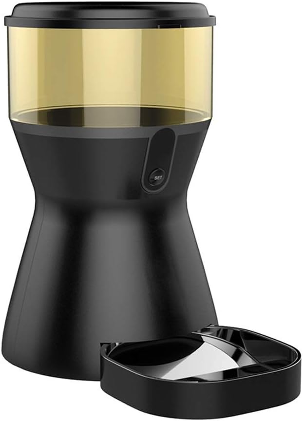 Black WiFi Mobile Phone Control Pet Dog Cat Intelligent Automatic Feeder 4L Large Capacity Recordable Feeding Machine Bowl Timing Quantitative Dual Power Supply