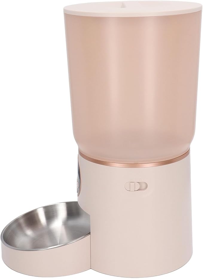 Automatic Cat Dog Feeder, 5L Capacity Automatic Pet Feeders Stylish Design with Timed Rationing & Recording, Support Dual Power for Cats Dogs (Button)