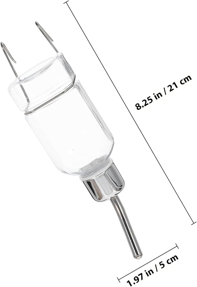 Angoily Pet Automatic Water Feeder with Nozzle Hanging Dispenser for Dogs and Small Pets Transparent Small for Clean Fresh Drinking in Cage