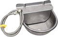 Stainless Steel Automatic Dog Waterer Bowl with Float Valve and 1M Hose(one end 3/4''), Livestock Waterer for Dog Goat Cattle (with Drainage Hole)