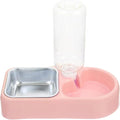 Automatic Refill Hanging Pet Water Bowl Detachable Dog and Cat Feeding Bowls, Anti-Skid Cage Feeder for Puppies and Small Pets, Pink Set Water Dispenser