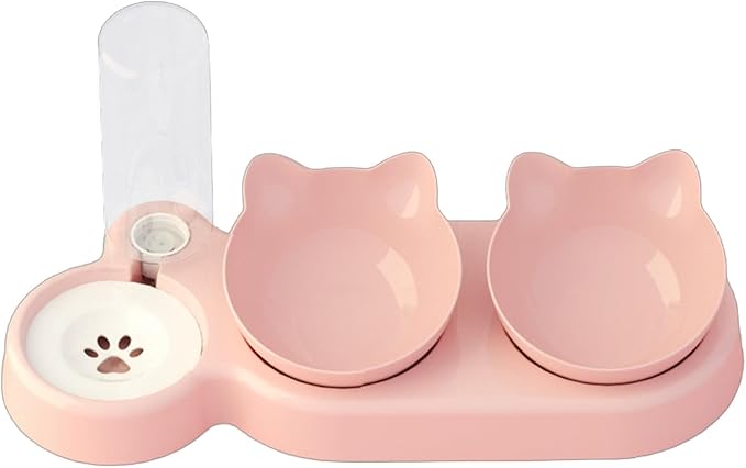 Innovative Pet Automatic Water Dispenser with Double Bowls for Feeding and Drinking Clear Bowl for Cats and Dogs