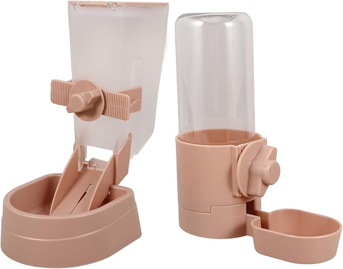 Yardwe 1Set Pet Feeder and Water Dispenser Automatic Hanging Design for Cats and Dogs Stable Convenient Body for Easy Monitoring for Pet Cages