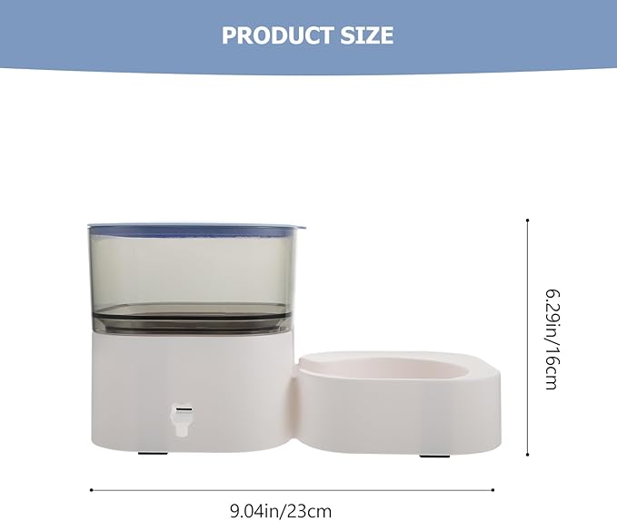 FRCOLOR Automatic Pet Food Dispenser with Detachable Anti-Slip Feeding Bowl, Dry Food Storage Container for Dogs and Cats, Blue Household Auto Feeder Suitable for Home Use