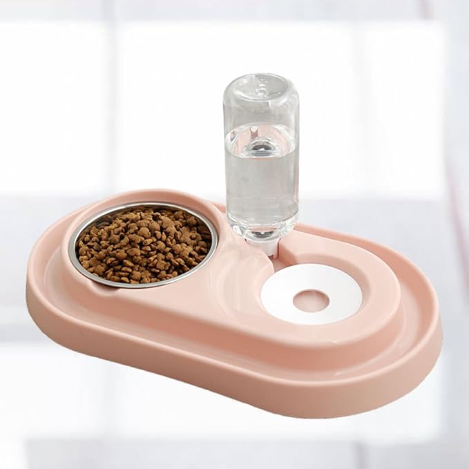 BESPORTBLE Dual-use Dog Cat Automatic Water Filling Bowl Plastic Stainless Steel Easy Clean No Odor Health Safety