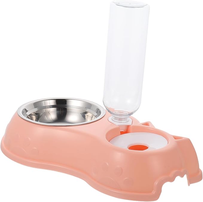 1 Set Automatic Pet Feeder and Water Dispenser Detachable Dual Bowls for Dogs and Cats Easy Cleaning Transparent Design for Busy Pet Owners