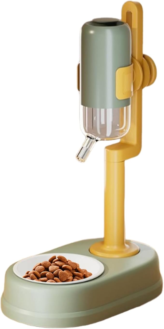 Water Bowl Dispenser for Dogs, Drinker with Adjustable Height, 750 ml Water Dispenser in Standing Pet Bowl with Adjustable Height | for Small Animals, Hamster, Squirrel, Hedgehog and