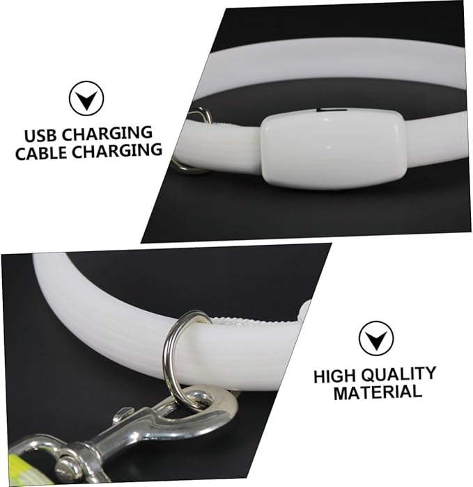HEMOTON LED Dog Collar Luminous Glowing Pet Collar USB Rechargeable Waterproof Night Safety