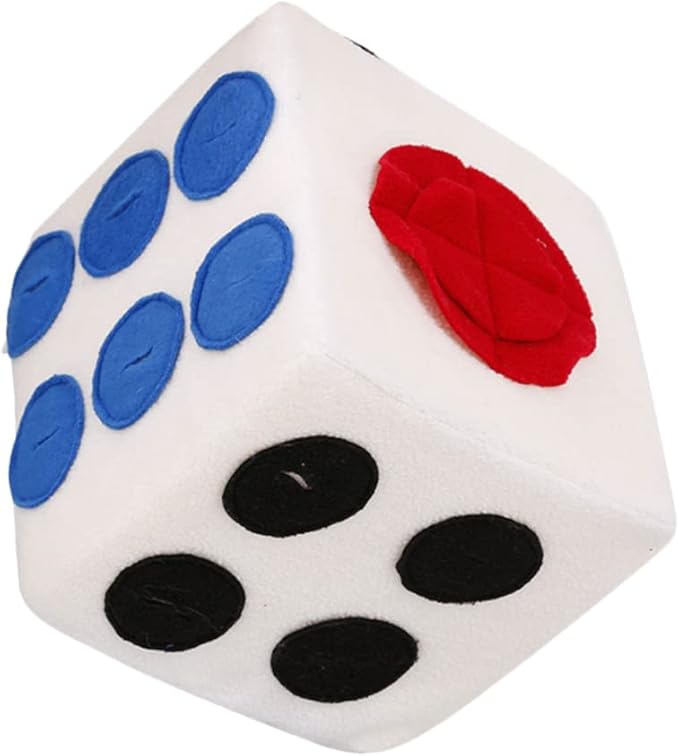 Dog Plush Dice for Dogs White Sniffing Training Plush Pet Interactive Soft Durable for Puppy Play and Enrichment