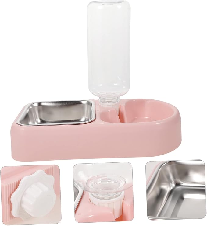 Toyvian Double Pet Water Feeding Bowl Automatic Pet Water Feeder for Cats and Dogs Creative Smooth Design Convenient and Practical Dispenser for Home and Shops