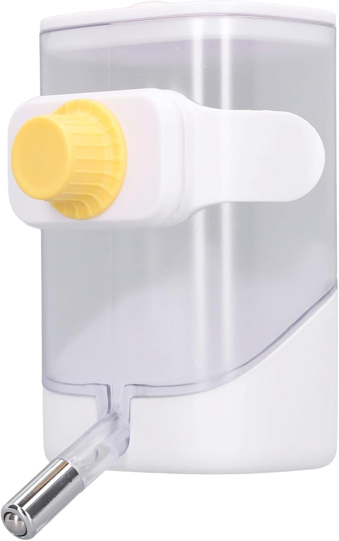 Water Dispenser Automatic Pet Water Feeder Stainless Steel Cage Hanging Water Dispenser for Cat Dog (White)