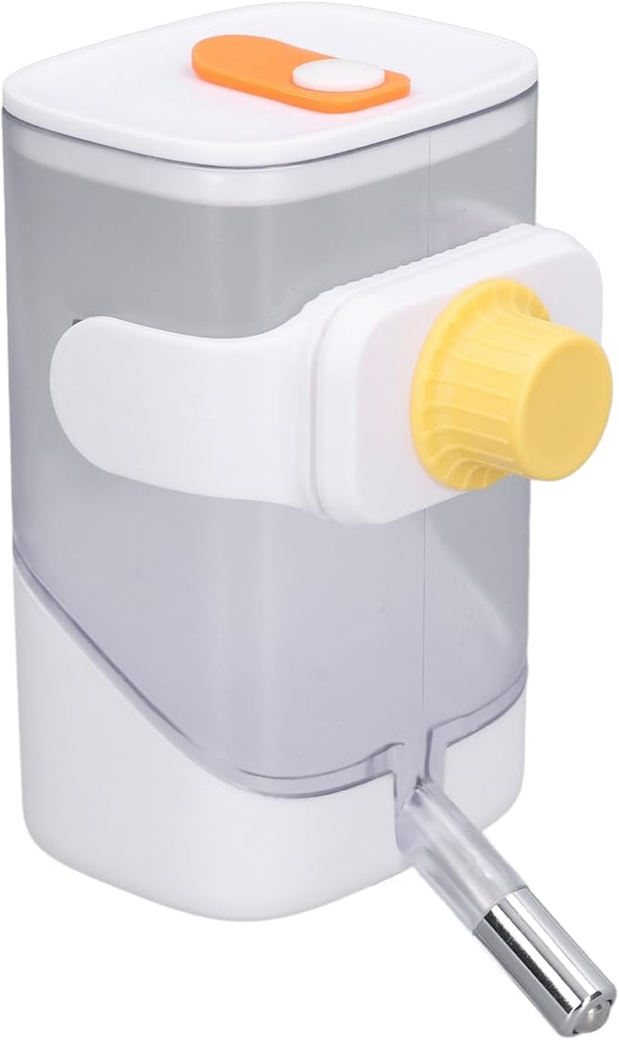 Pet Water Feeder, Food Grade Plastic Automatic Feeders Pet Water Dispenser with Stainless Steel Ball Cage Hanging Design for Cat Dog Rabbit, 3.9 x 4.7 x 6.9in