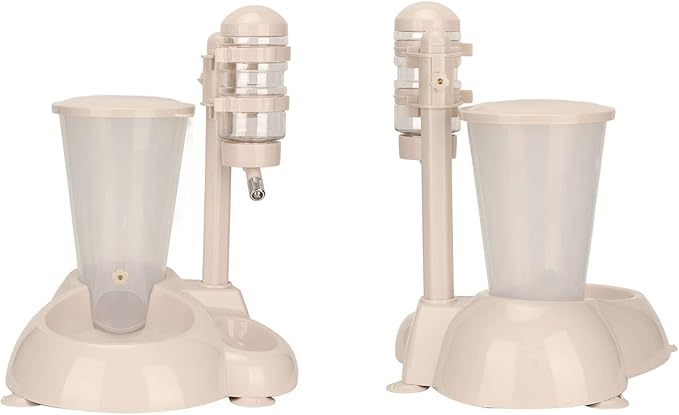 Automatic Dog Feeder and Water Dispenser, Automatic Feeders Dispenser with Liftable Dog Water Bottle, Multifunctional Pet Feeder and Water Dispenser for Small Dogs Cats
