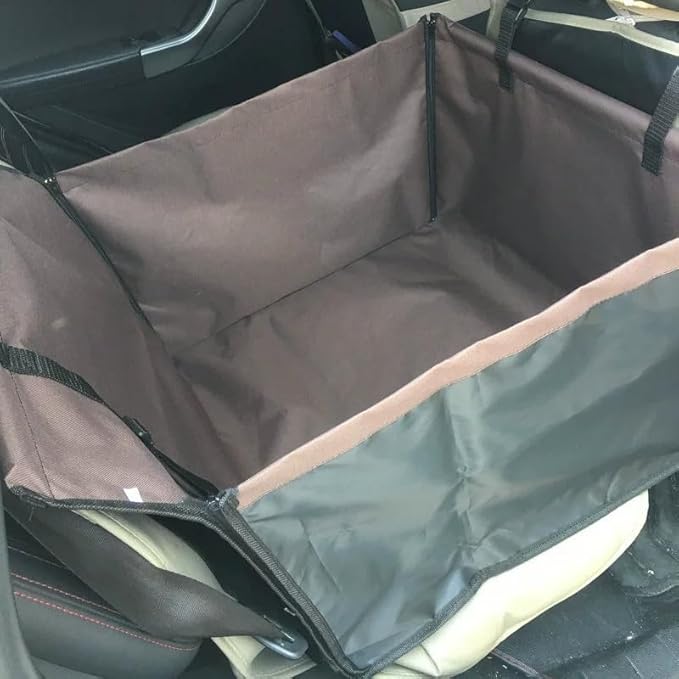 Vedem Dog Booster Car Seat Pet Back Seat Cover for Small Dogs (Solid-Coffee)