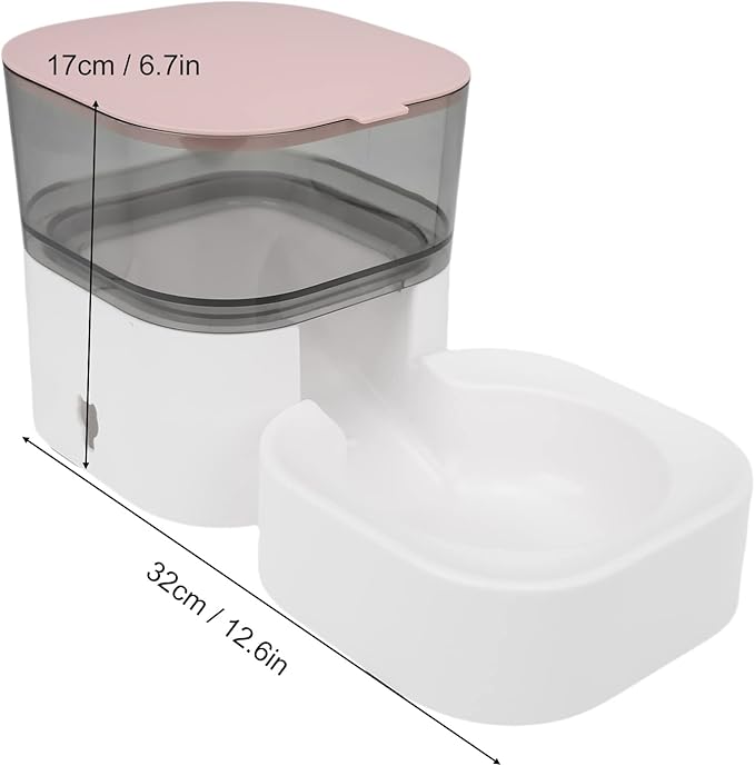 Pet Water Dispenser, Automatic Self Dispensing Dog Food and Water Dispenser Station, Dog Cat Feeder Self Feeding Station for Medium Small Dag Cats Puppy Kitten (Feeder (Pink))