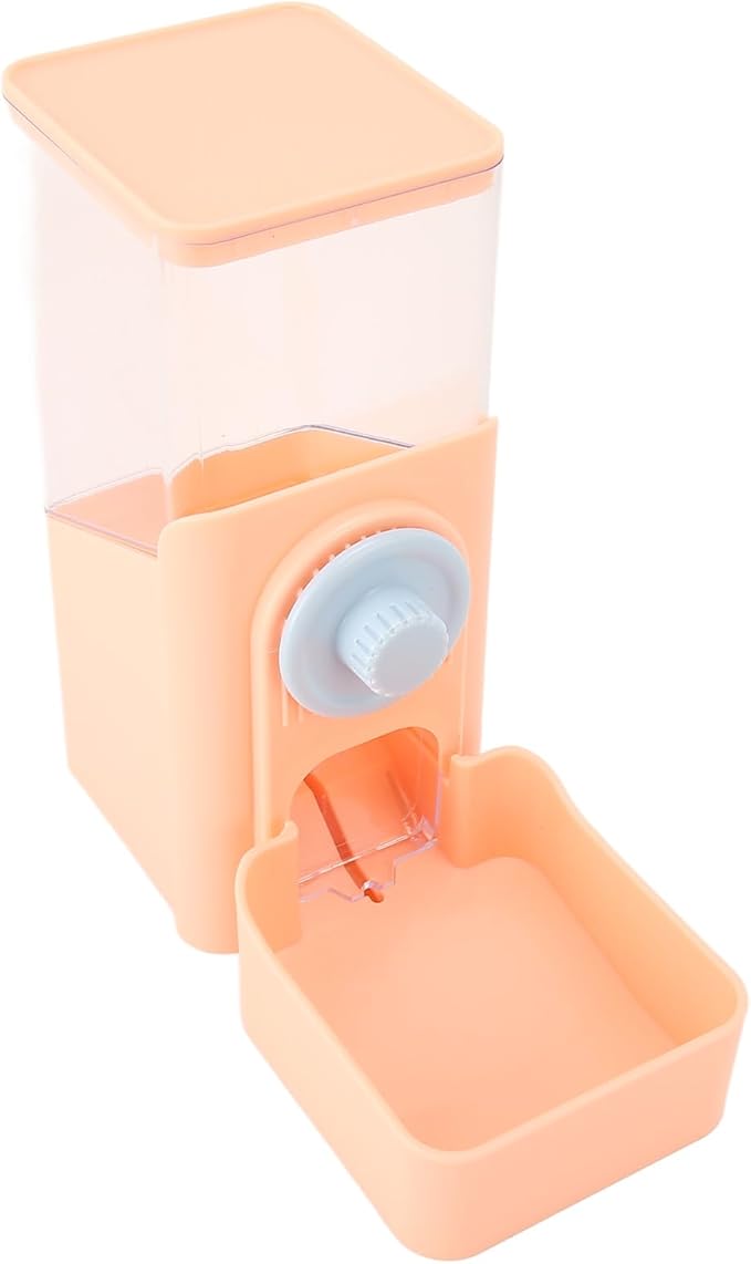 Alomejor Automatic Pet Feeder, Large Capacity Gravity Feeder with Leak Proof Design, Convenient Hanging Design for Cat Dog Cage (Pink)