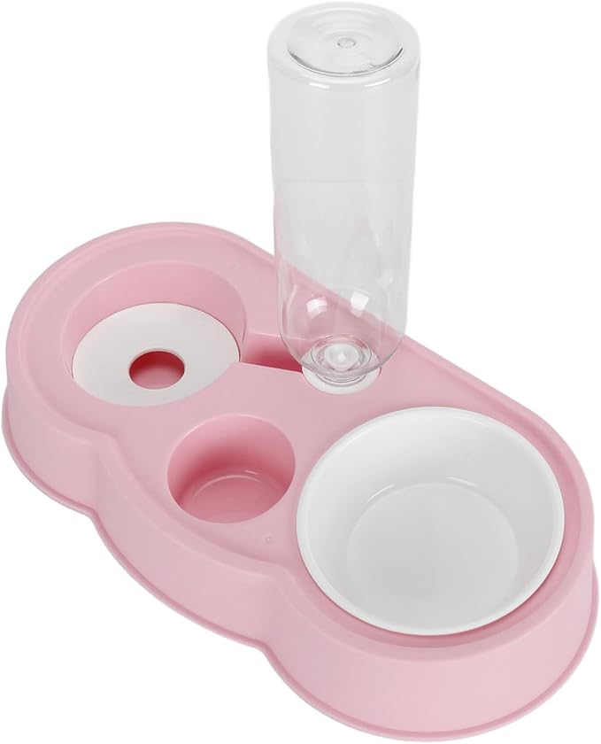 Puppy Water Dispenser, Cat Food and Water Dispenser Set Water Dispenser Bottle Double Automatic Cat Feeder Pet Feeder for Small or Medium Size Dogs Cats Puppy Kitten Rabbit
