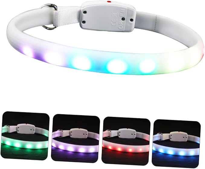LED USB Charging Pet Collar Waterproof Luminous Dog Collar Flashing Glow for Safe Outdoor and Evening Walks