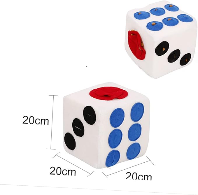 Dog Plush Training Dice for Pets Sniffing Enrichment with Invisible Zipper Durable and Easy to Clean for Dog Behavioral Training and Interactive Play