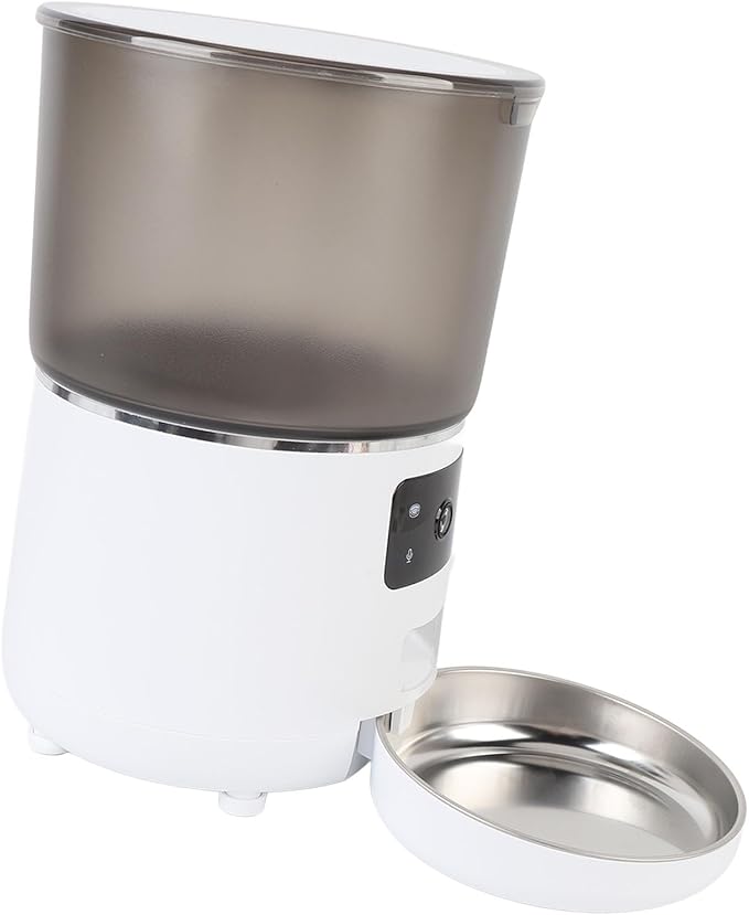 Automatic Cat Feeders, 4L Timed Cat Dry Food Dispenser, WiFi Automatic Dog Feeder, USB Auto Pet Food Dispenser with APP for Cats Dogs (White)