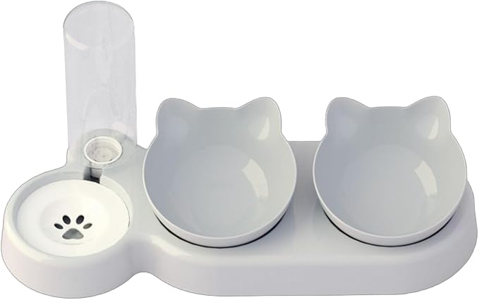 Innovative Pet Automatic Water Dispenser with Double Bowls for Feeding and Drinking Clear Bowl for Cats and Dogs