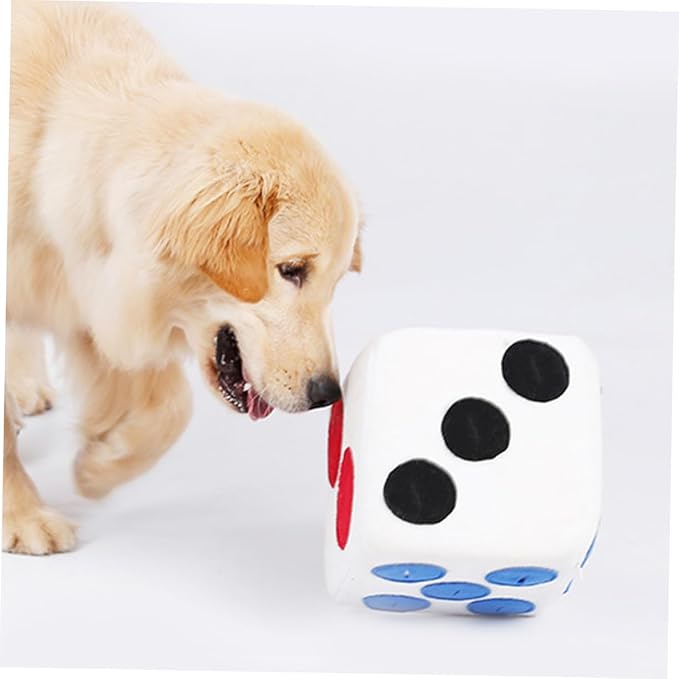 Milisten Dog Plush Training Toy Sniffing Dice for Dogs Soft Plush Material Engaging Activity Toy for Pets for Teething and Foraging White