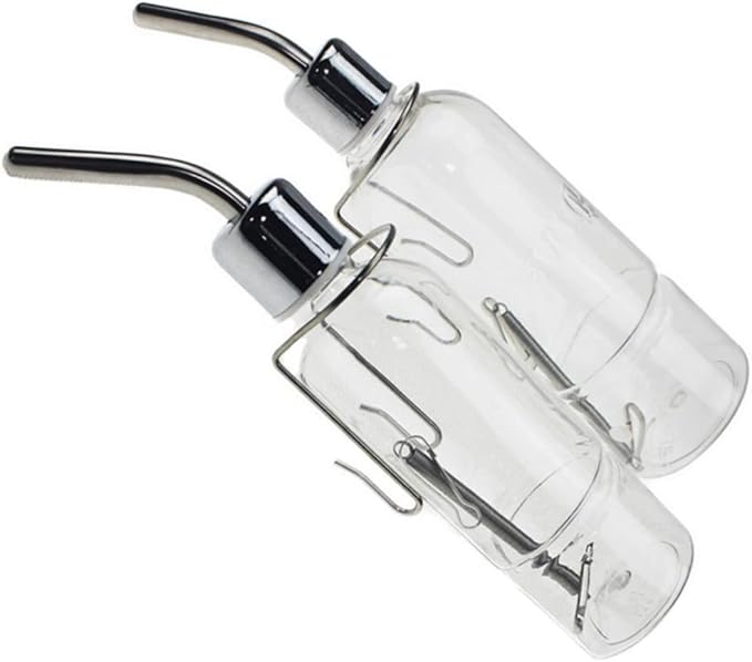 Stainless Steel Water Bottles Bunny Water Bottle Leakproof Water Bottles Rabbit Feeder Automatic Dog Waterer Cat Water Fountain Pet Water Dispenser Drinking Fountain Cage