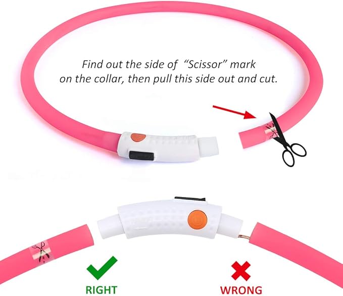 BSEEN Light Up Dog Collar, Silicone LED Pet Collar Rechargeable Glowing Puppy Necklace Safety Dog Lights for Night Walking (Pink)