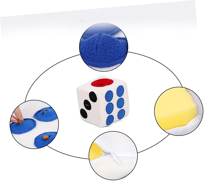 Dog Plush Training White Dice Design Sniffing Nosework for Dogs and Puppies Durable Elastic Pet for Interactive Play and Foraging Fun