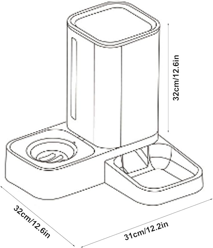 Pet Automatic Feeder, 2 in 1 Gravity Automatic Pet Feeder, Large Capacity Automatic Food and Water Dispenser Set for Small Medium Dogs