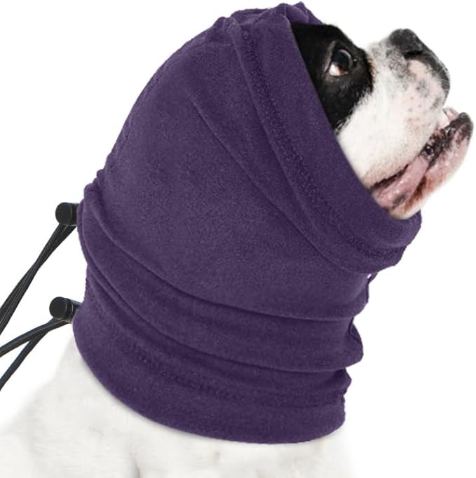 Nanaki Calming Hoodie for Dogs - Adjustable Ear Cover & Anxiety Relief, M Purple | Noise Reduction Head Wrap for Fireworks, Thunderstorms, Grooming, Hematoma Recovery