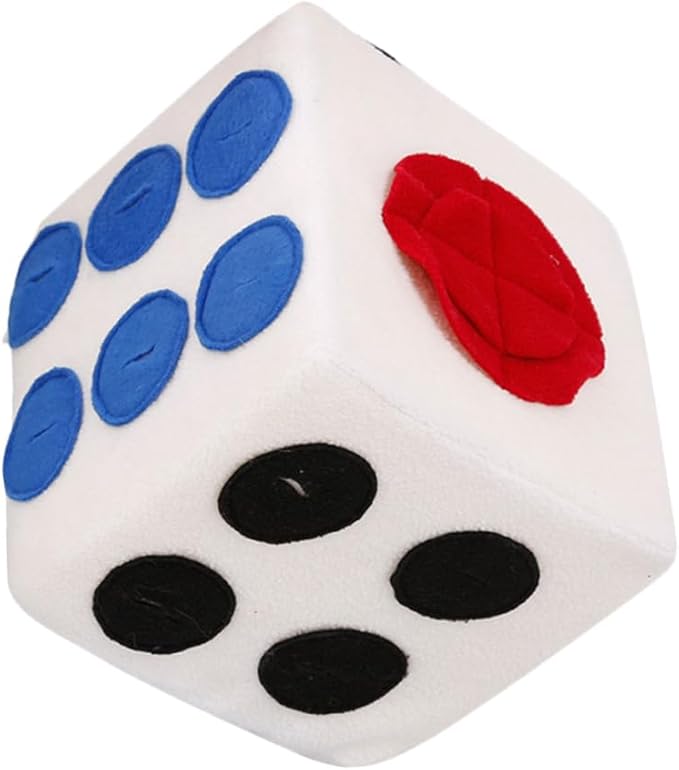 SUPVOX Plush Dog Dice White Sniffing Training Enrichment for Pets Soft Funny Nosework Snuffle for Interactive Play