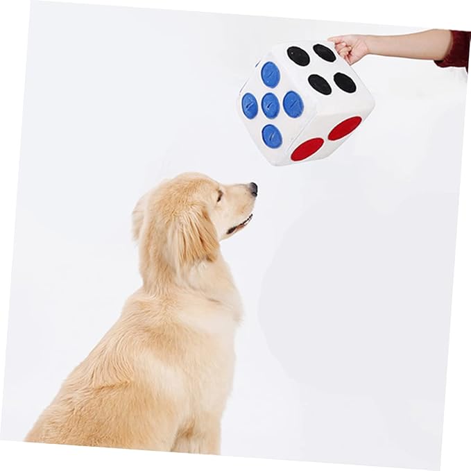 Dog Plush Training White Dice Design Sniffing Nosework for Dogs and Puppies Durable Elastic Pet for Interactive Play and Foraging Fun