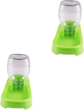 FRCOLOR 2pcs Pet Water Feeder Bowl Creative Dog Water Dispenser Unique Design for Home and Pet Shops Smooth Easy to Green