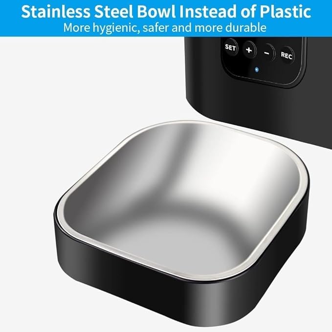 Dispenser Automatic Feeders6L Programmable FeederStainless Steel Bowl Pet Feeder for s and Dog Timed Food DispenserAuto Feederw/Voice RecorderDetachable Hopper cat Fountain