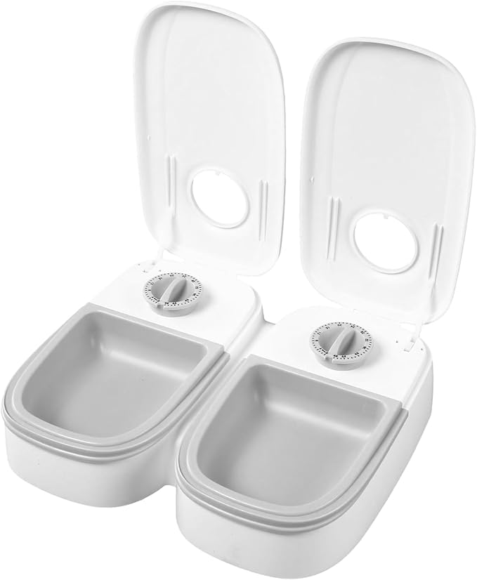 Automatic Dog Feeder - 350ml Non Slip Feeding Storage | Battery Powered Cat Automatic Feeder | for Treat Snack Meals Puppy Small Medium Large Breed Indoor Outdoor Apartment Balcony