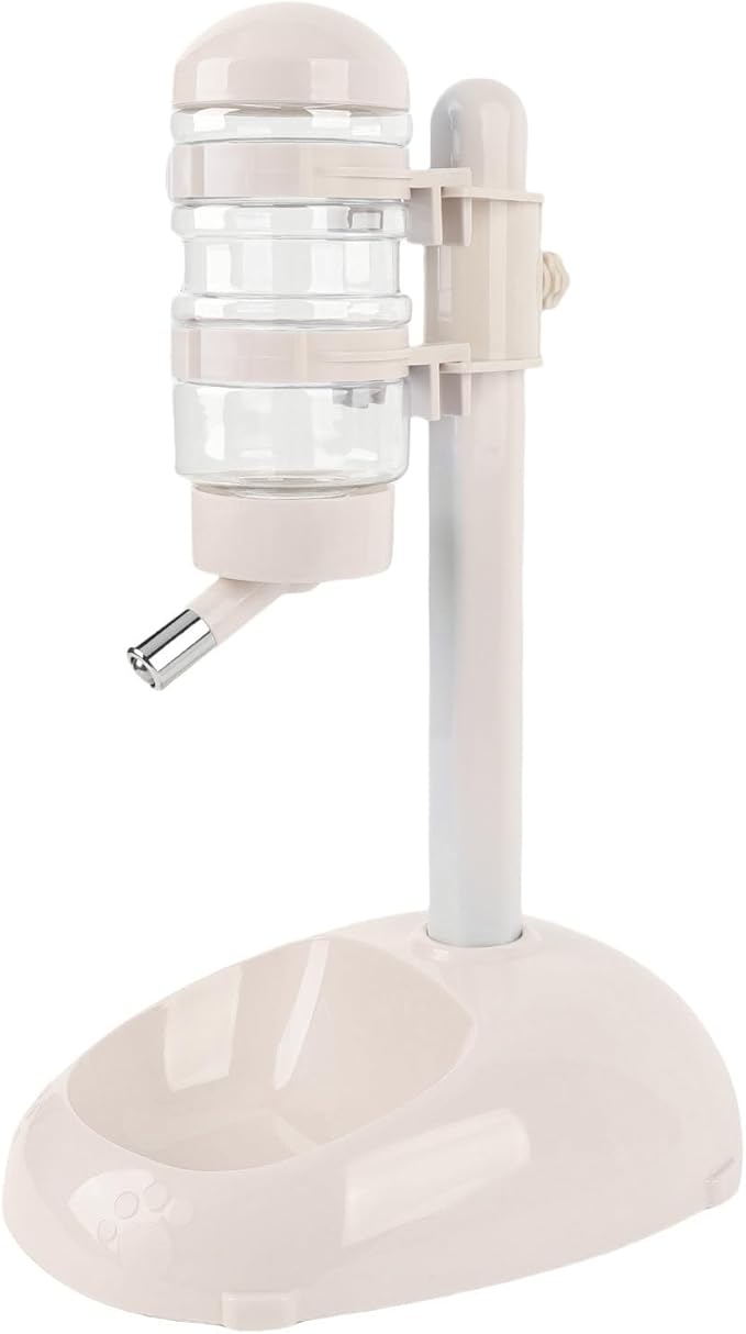 aqxreight Pet Standing Dispenser Feeder Height 500ml Capacity Standing Automatic Feeder for Puppy Beige Allows Easily Pet Dispenser FeederDog FeederPet (Beige)