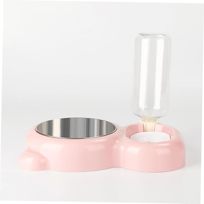 Cat and Dog Pet Feeder Stainless Steel Double Bowl Water Bowl Auto Refill Non- Material