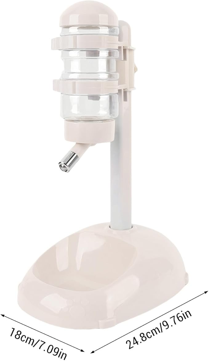 Height Adjustable Pet Standing Dispenser, Comfortable Eating and Drinking Easy to Cleanup Standing Automatic Water Food Feeder for Cat Dog(Beige 500ml) (Beige)