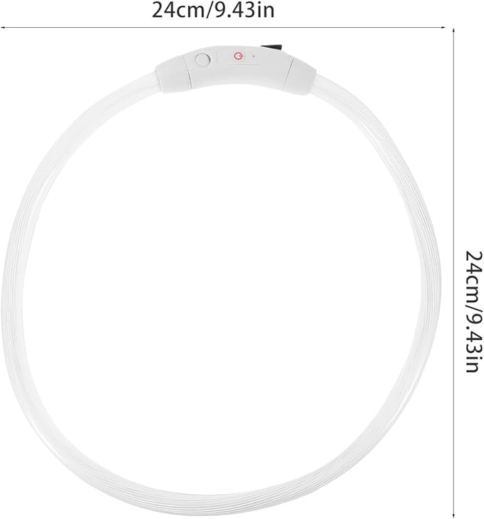 LED Glowing Dog Collar Rechargeable Lighted Pet Collar for Enhanced Night Safety for Dogs Puppies High Visibility Fluorescent Design