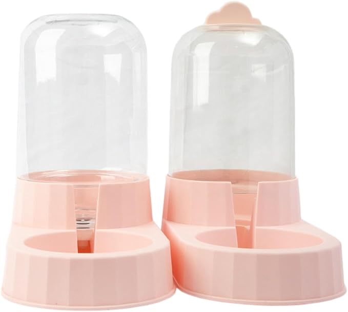 Automatic Pet Feeder Dog Bowl Feeder Travel Supply Detachable Food Dispenser Pet Bowl for Kitty Kitten Puppy Small Dogs, Pink