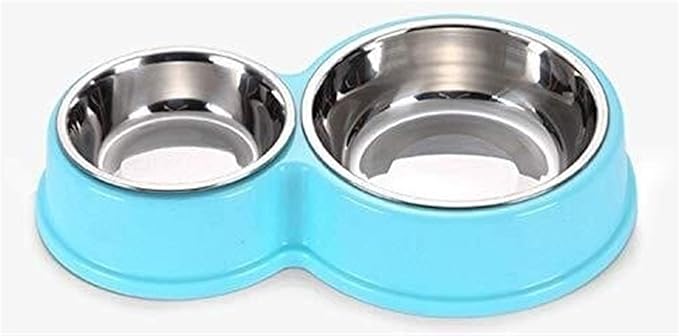 Automatic Feeders Stainless Steel Dog Bowl Pet Double Bowls Plastic 8 Shaped Cat Food Bowls Water Container for Puppy Small Dogs