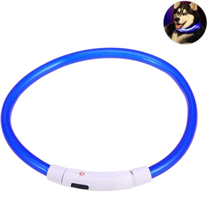 LED Light Dog Collar 50cm Long Rechargeable Waterproof and Flexible for Nighttime