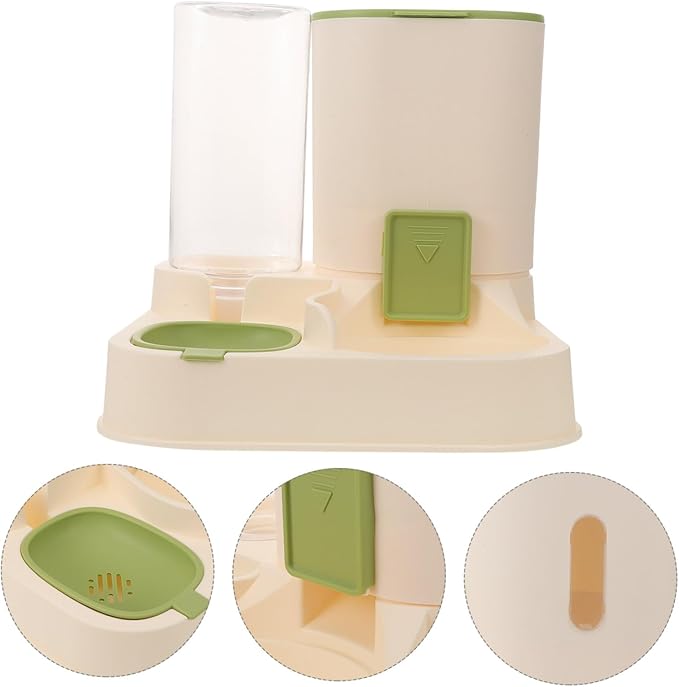 SUPVOX Automatic Pet Water Feeder Large Capacity Dispenser for Dogs Cats Easy Clean Material No Spill Water Bowl for Multiple Pets Green Color